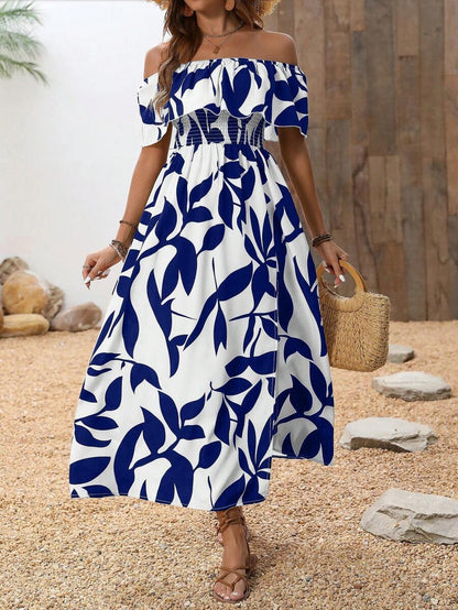 Calypso Off-Shoulder Side-Slit Dress