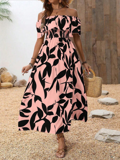 Calypso Off-Shoulder Side-Slit Dress