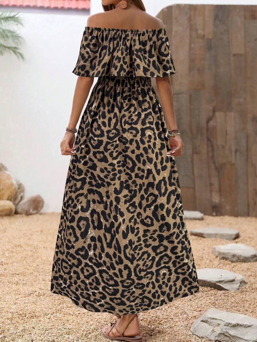 Calypso Off-Shoulder Side-Slit Dress