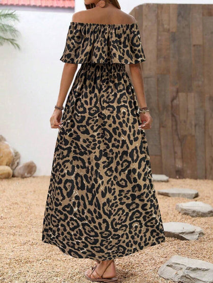 Calypso Off-Shoulder Side-Slit Dress