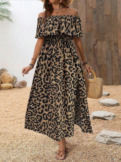 Calypso Off-Shoulder Side-Slit Dress