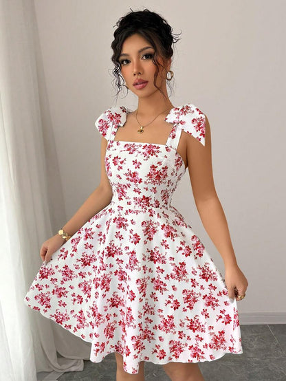 Rosalie Square-Neck Flare Dress
