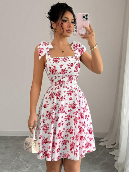 Rosalie Square-Neck Flare Dress