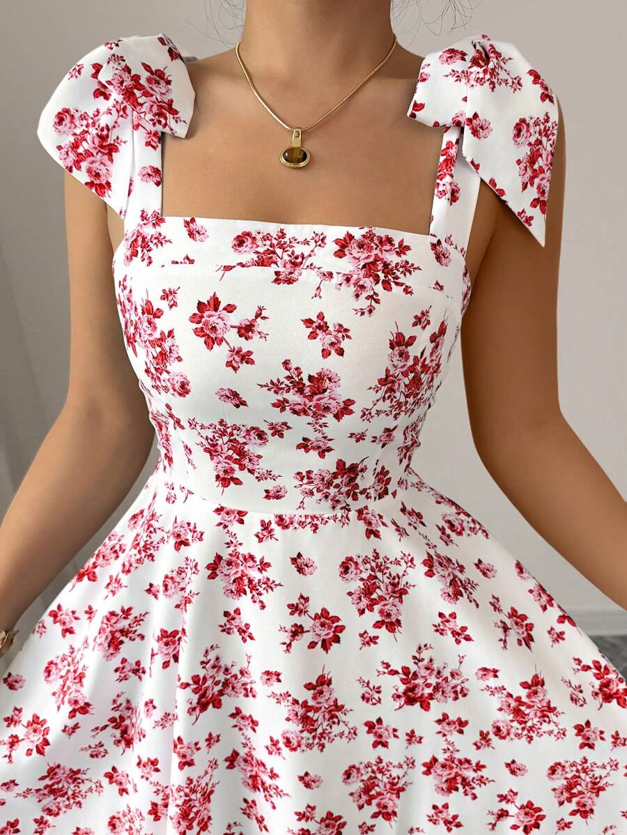 Rosalie Square-Neck Flare Dress