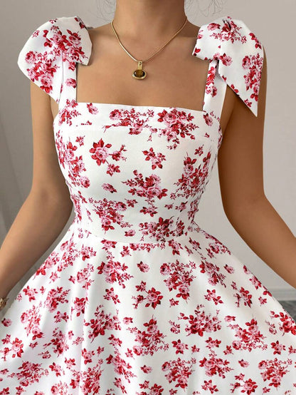 Rosalie Square-Neck Flare Dress
