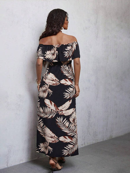 Calypso Off-Shoulder Side-Slit Dress