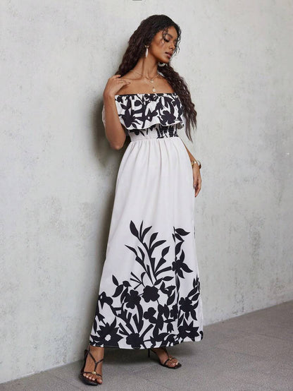 Calypso Off-Shoulder Side-Slit Dress