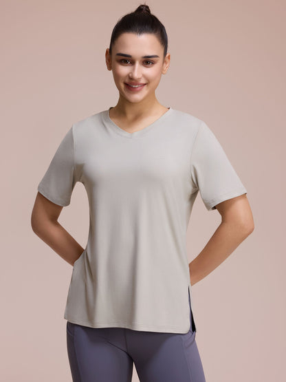 Longline V-neck tee