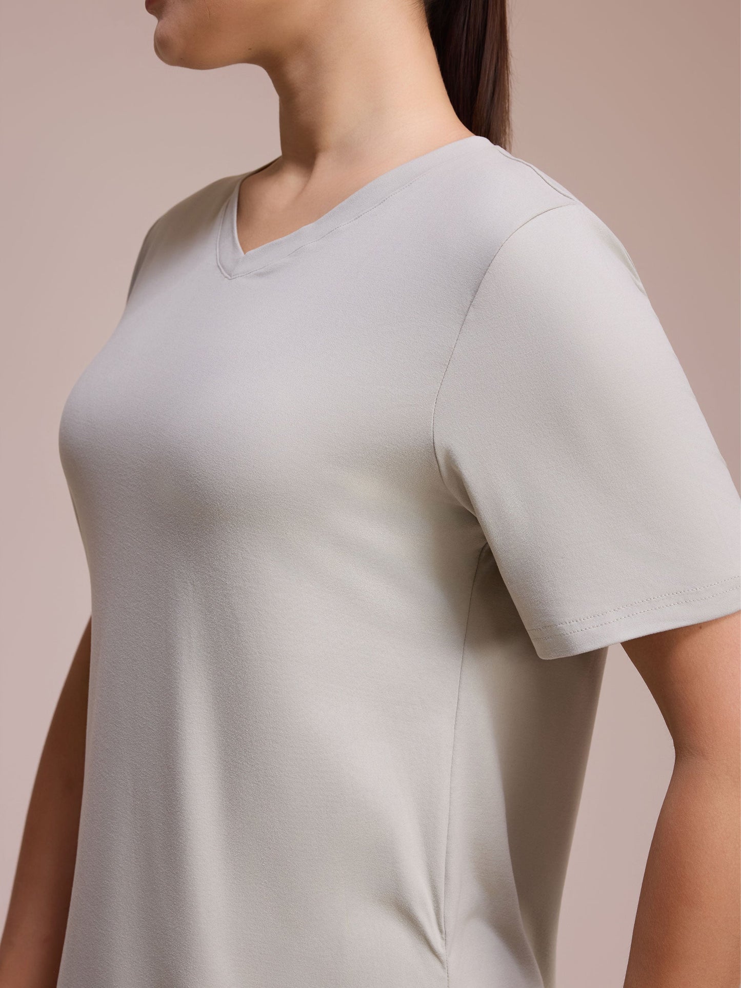 Longline V-neck tee