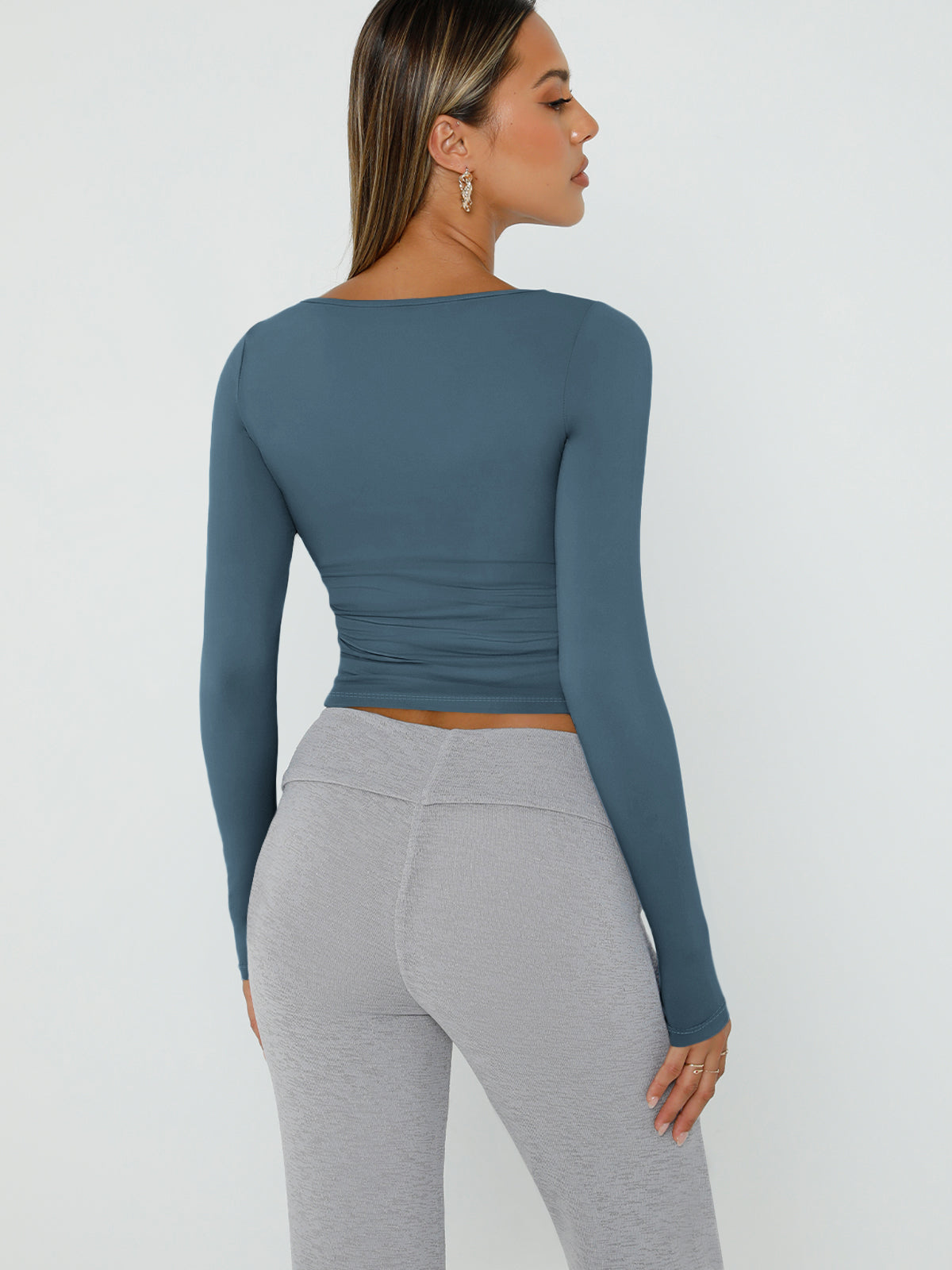 SquareCrop™ — Long Sleeve Square Neck Crop Top