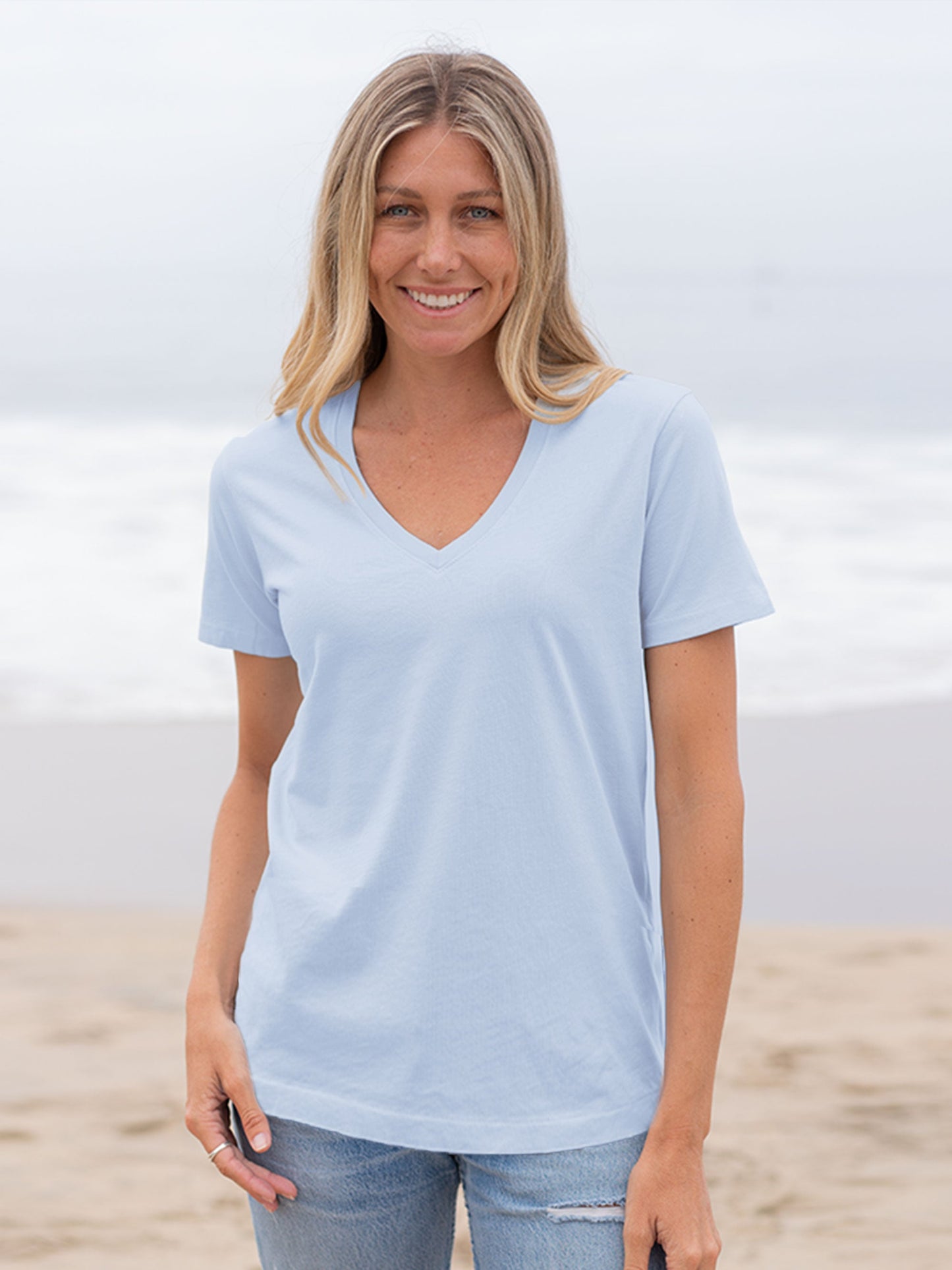 Longline V-neck tee