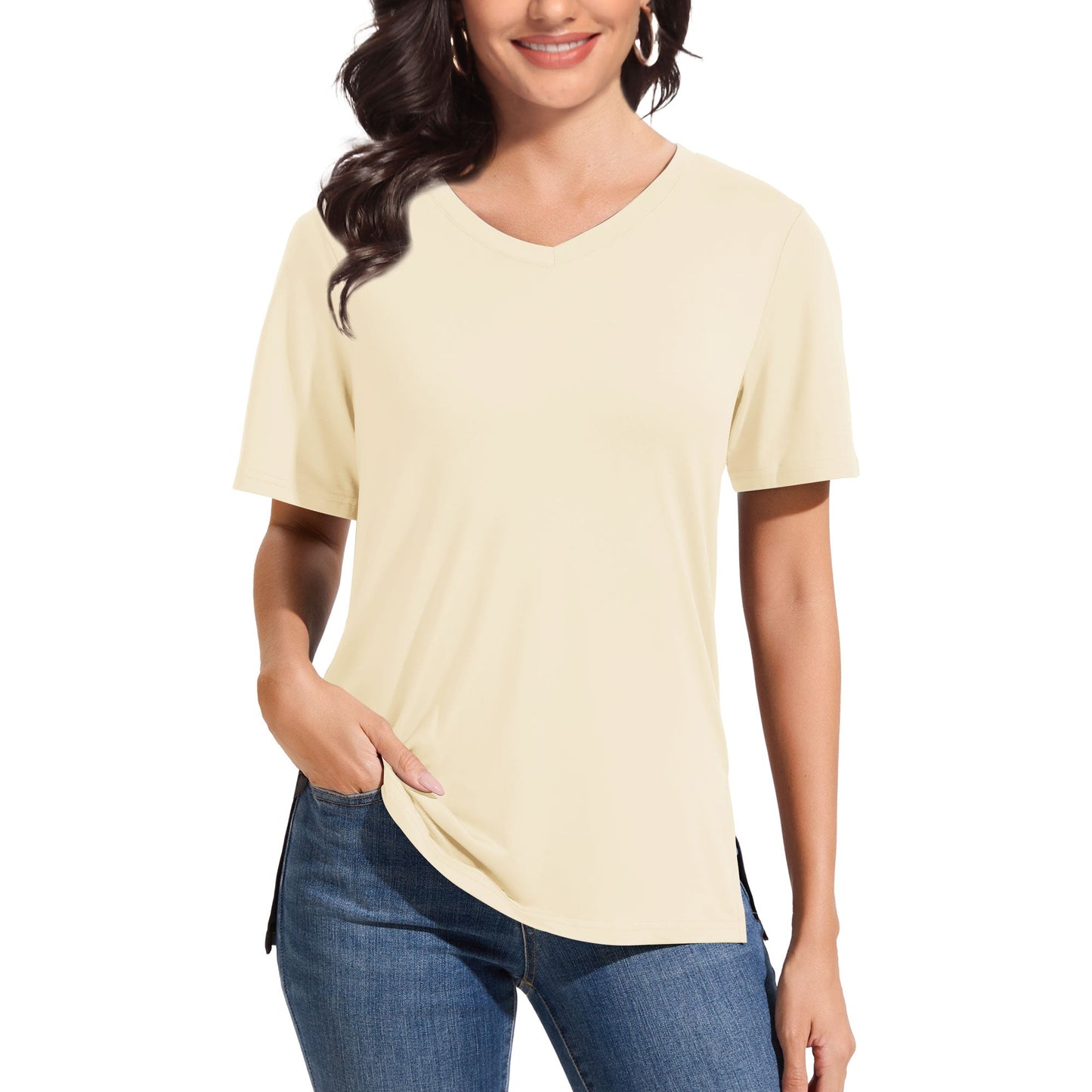 Longline V-neck tee