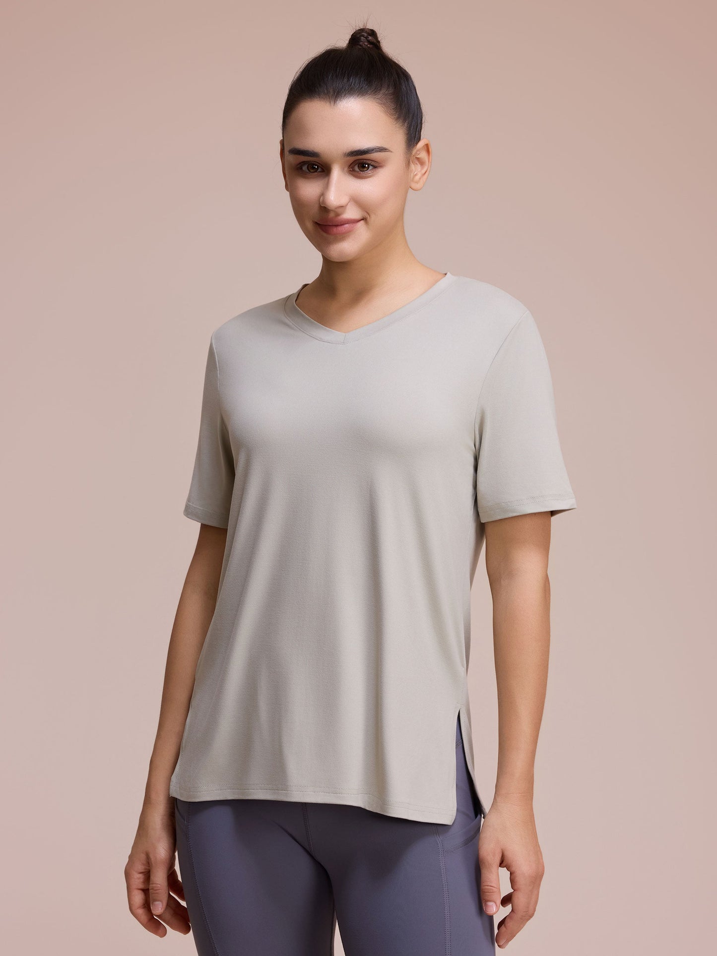 Longline V-neck tee