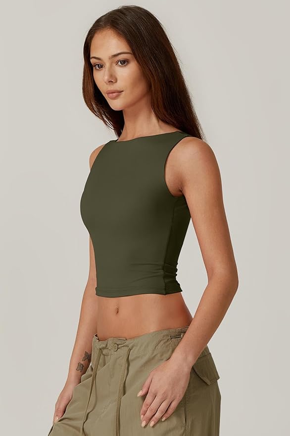 Open-back cropped tank