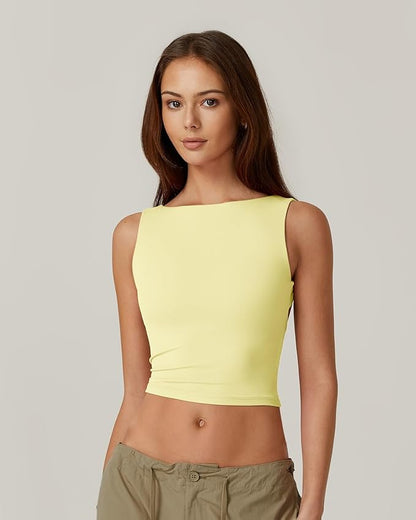 Open-back cropped tank