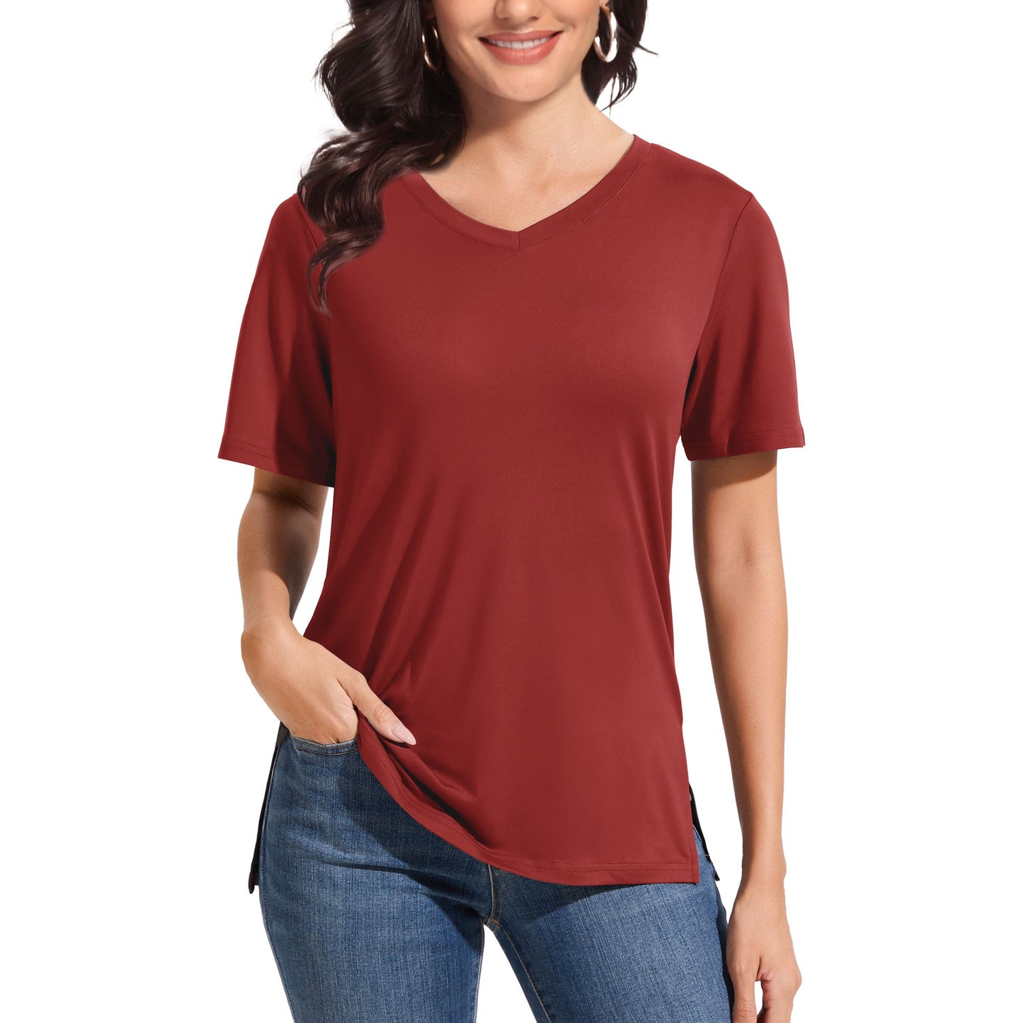 Longline V-neck tee