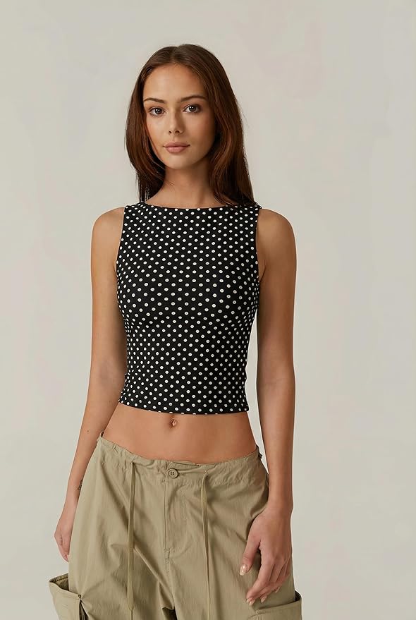 Open-back cropped tank