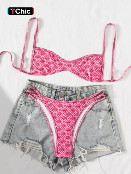 Underwire Print Bikini Set