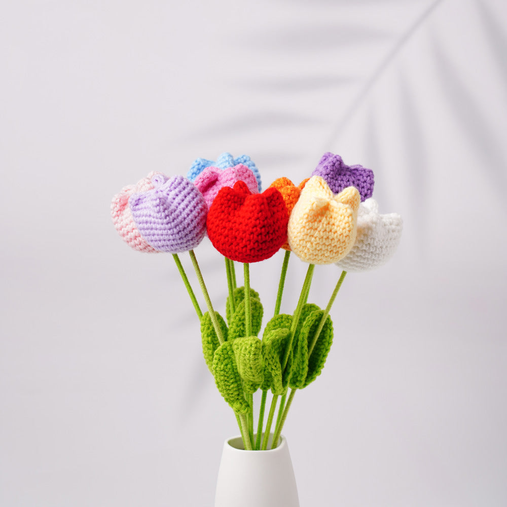 Finished Sunflower Hand-Woven Artificial Flower Rose Teacher's Day Children's Day Valentine's Day Gift Bouquet Wholesale