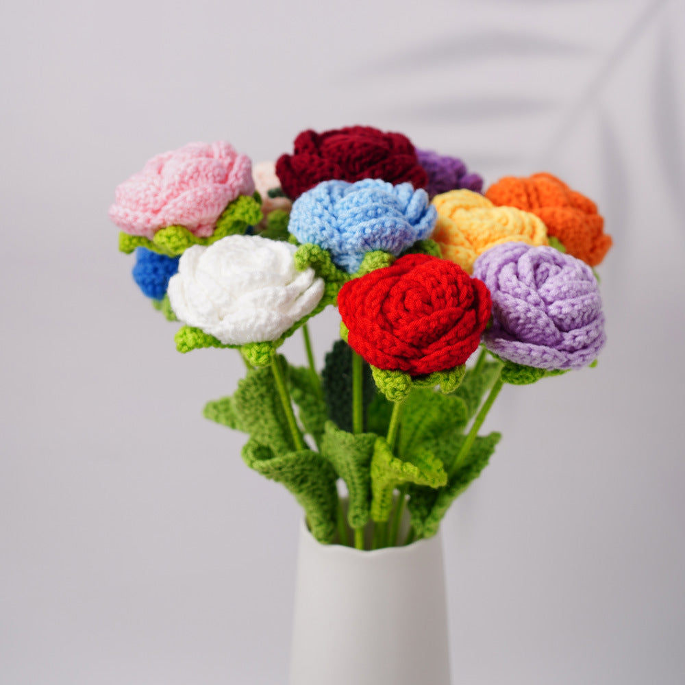 Finished Sunflower Hand-Woven Artificial Flower Rose Teacher's Day Children's Day Valentine's Day Gift Bouquet Wholesale