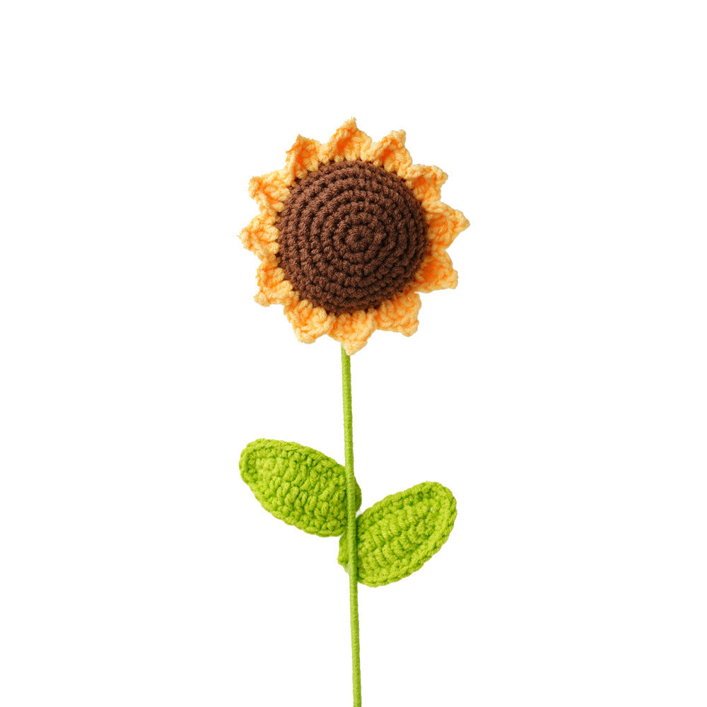 Finished Sunflower Hand-Woven Artificial Flower Rose Teacher's Day Children's Day Valentine's Day Gift Bouquet Wholesale