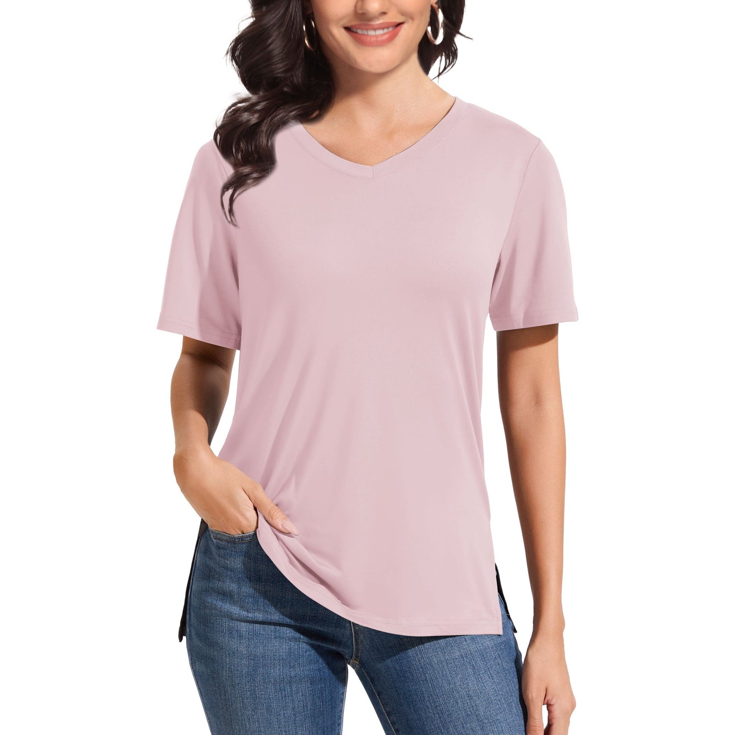 Longline V-neck tee